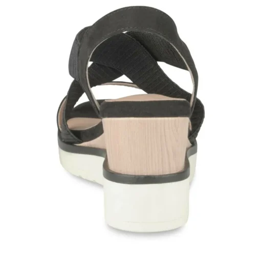 Sandales NOIR Femme Motif Uni Elastique