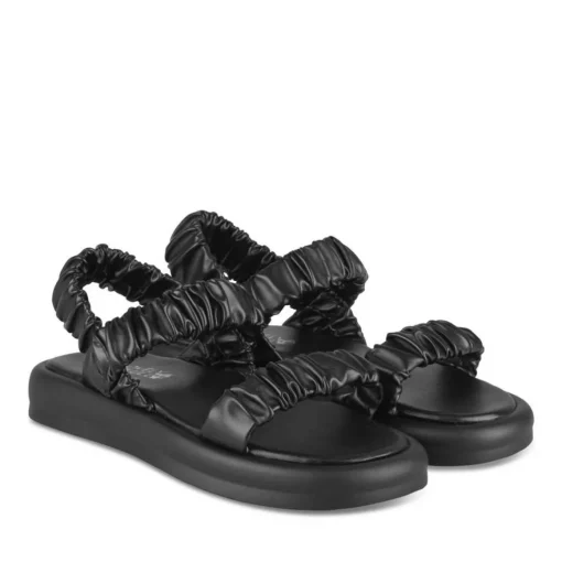 Sandales NOIR Fille Motif Uni Elastique