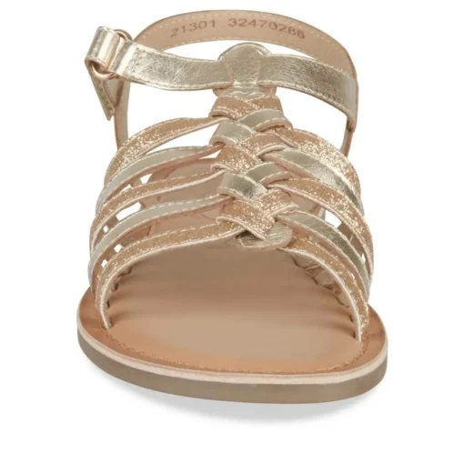 Sandales OR Fille CUIR Motif Tressé Scratch