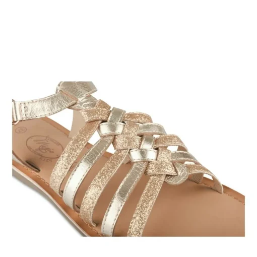 Sandales OR Fille CUIR Motif Tressé Scratch