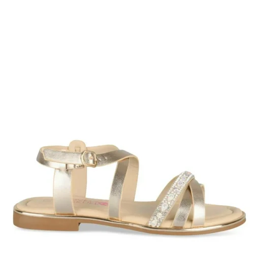 Sandales OR Fille Motif Paillettes Boucle