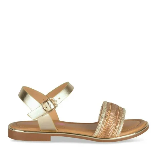 Sandales OR Fille Motif Paillettes Boucle