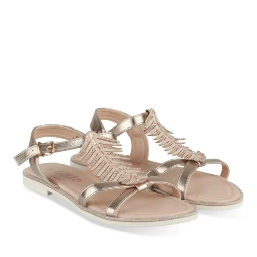 Sandales OR Fille Motif Paillettes Boucle