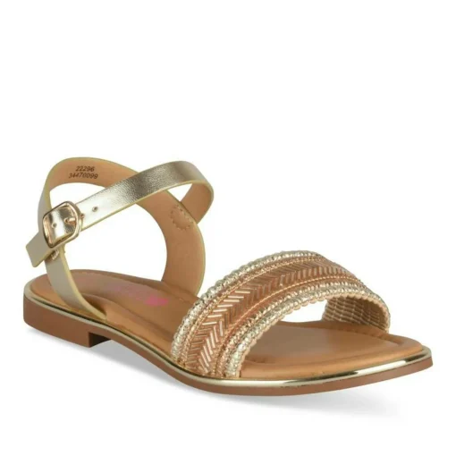 Sandales OR Fille Motif Paillettes Boucle