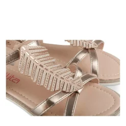 Sandales OR Fille Motif Paillettes Boucle