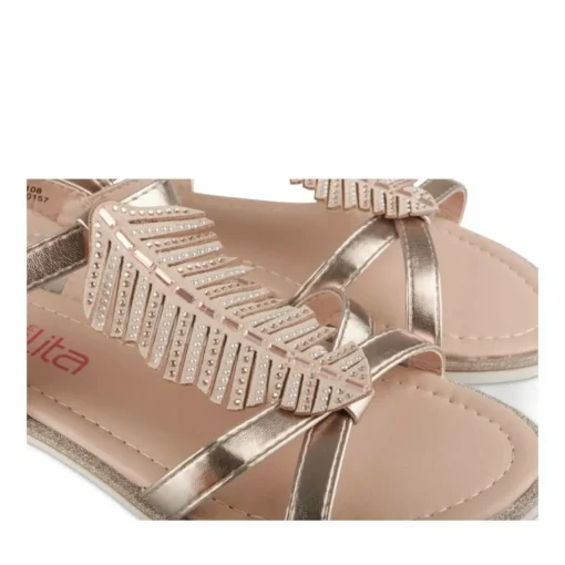 Sandales OR Fille Motif Paillettes Boucle