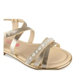 Sandales OR Fille Motif Paillettes Boucle