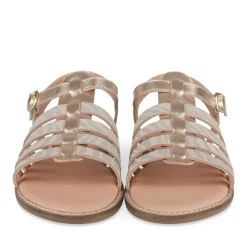Sandales ROSE Fille CUIR Motif Animal Boucle