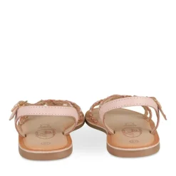 Sandales ROSE Fille CUIR Motif Tressé Boucle