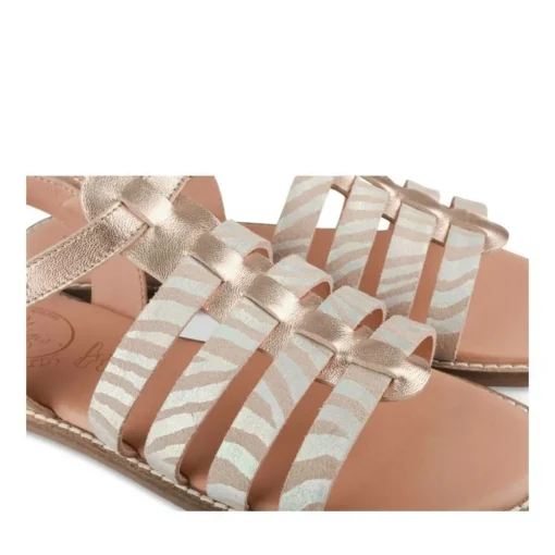 Sandales ROSE Fille CUIR Motif Animal Boucle