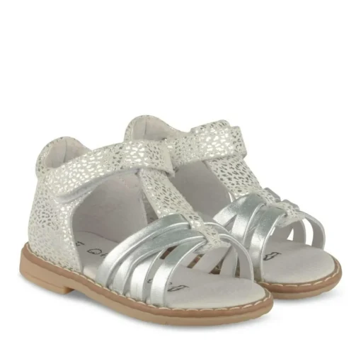 Sandales Sandales BLANC Fille CUIR Motif Iridescent Scratch