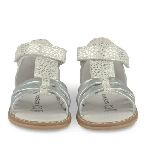 Sandales Sandales BLANC Fille CUIR Motif Iridescent Scratch