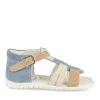 Sandales Sport BLEU Garçon CUIR Motif Multicolore Scratch