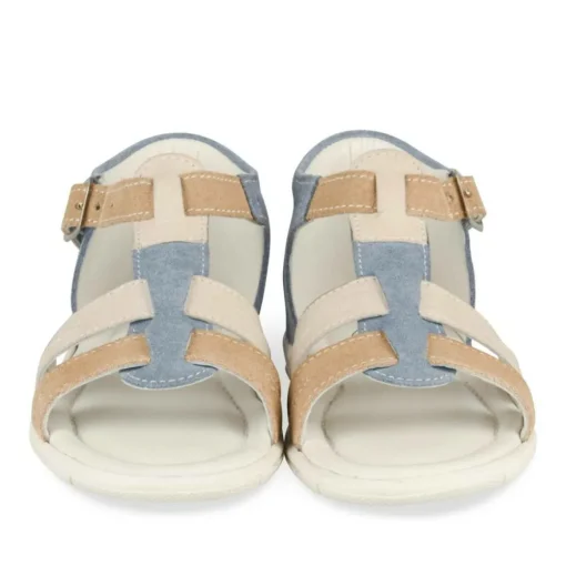 Sandales Sport BLEU Garçon CUIR Motif Multicolore Scratch