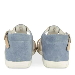 Sandales Sport BLEU Garçon CUIR Motif Multicolore Scratch