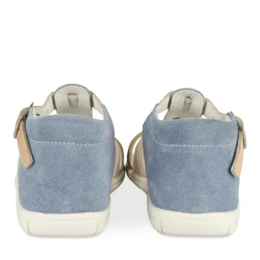 Sandales Sport BLEU Garçon CUIR Motif Multicolore Scratch