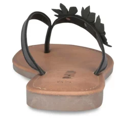 Tongs Entredoigt NOIR Femme Motif Uni A Enfiler