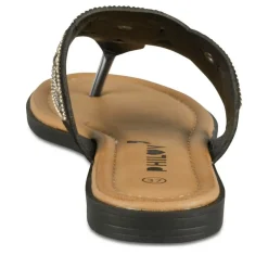 Tongs Entredoigt NOIR Femme Motif Paillettes A Enfiler
