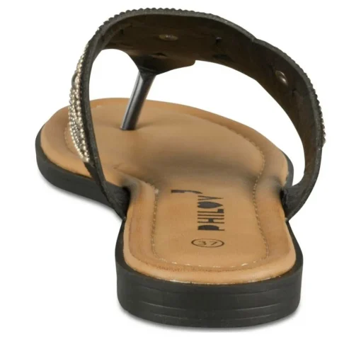 Tongs Entredoigt NOIR Femme Motif Paillettes A Enfiler