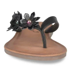 Tongs Entredoigt NOIR Femme Motif Uni A Enfiler