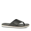 Tongs NOIR Homme CUIR Motif Uni A Enfiler