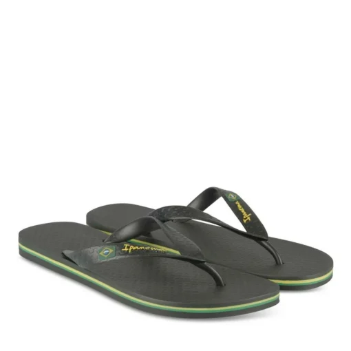 Tongs Plage NOIR Homme Motif Uni A Enfiler