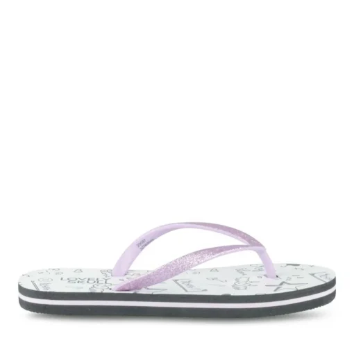 Tongs Plage VIOLET Fille Motif Paillettes A Enfiler